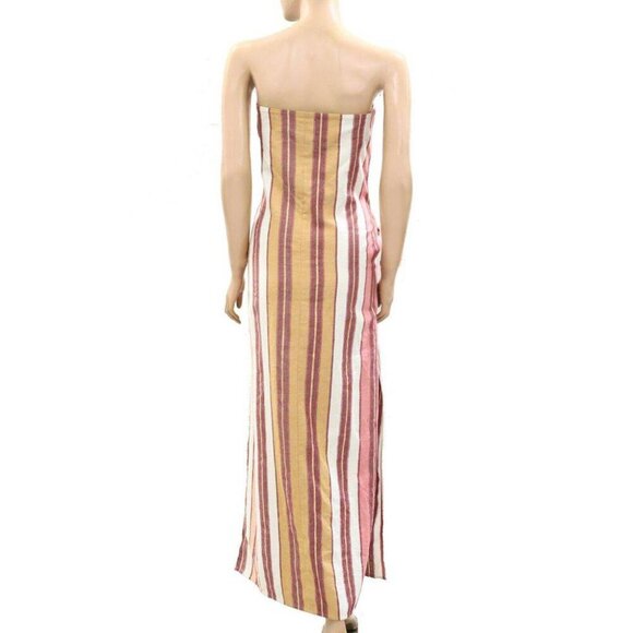 Ilio Nema Dione Naxos Stripe Strapless Maxi Long Dress Tube Printed S New - Picture 4 of 6